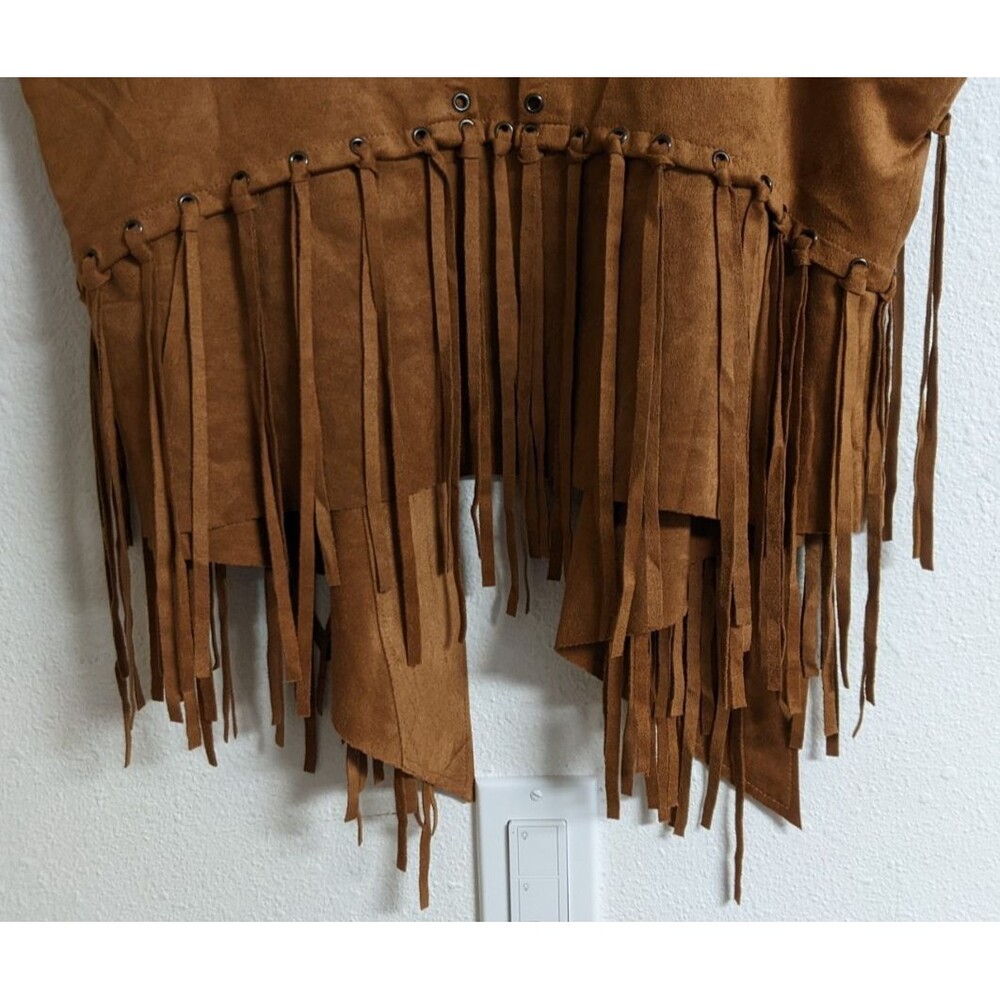 NWT-Boot Barn VOCAL Eyelet Fringe Camel Women's Vest Faux Suede XL NEW!!! $49.99 - Picture 10 of 12